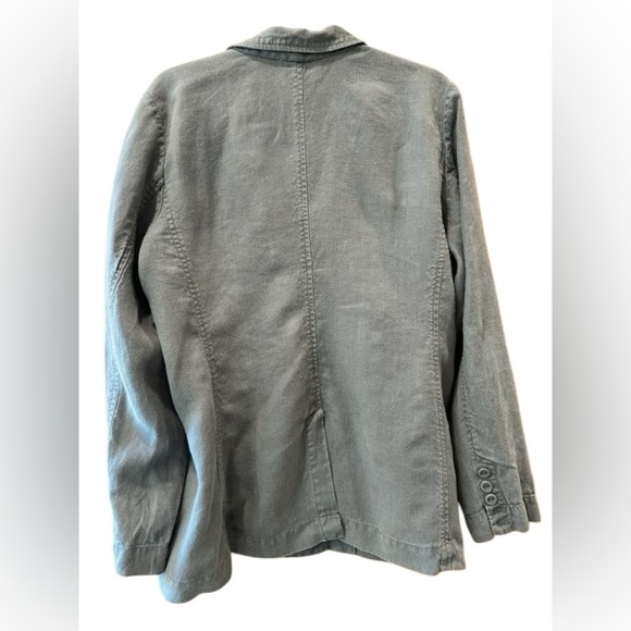 Eileen Fisher Women’s 100% Linen Grey gray button front jacket. Size large - Picture 2 of 11